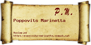 Poppovits Marinetta névjegykártya